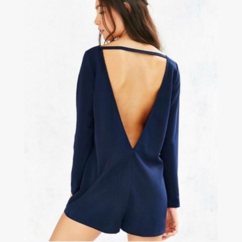 Urban Outfitters Romper Long Sleeve Navy Blue New with Tags